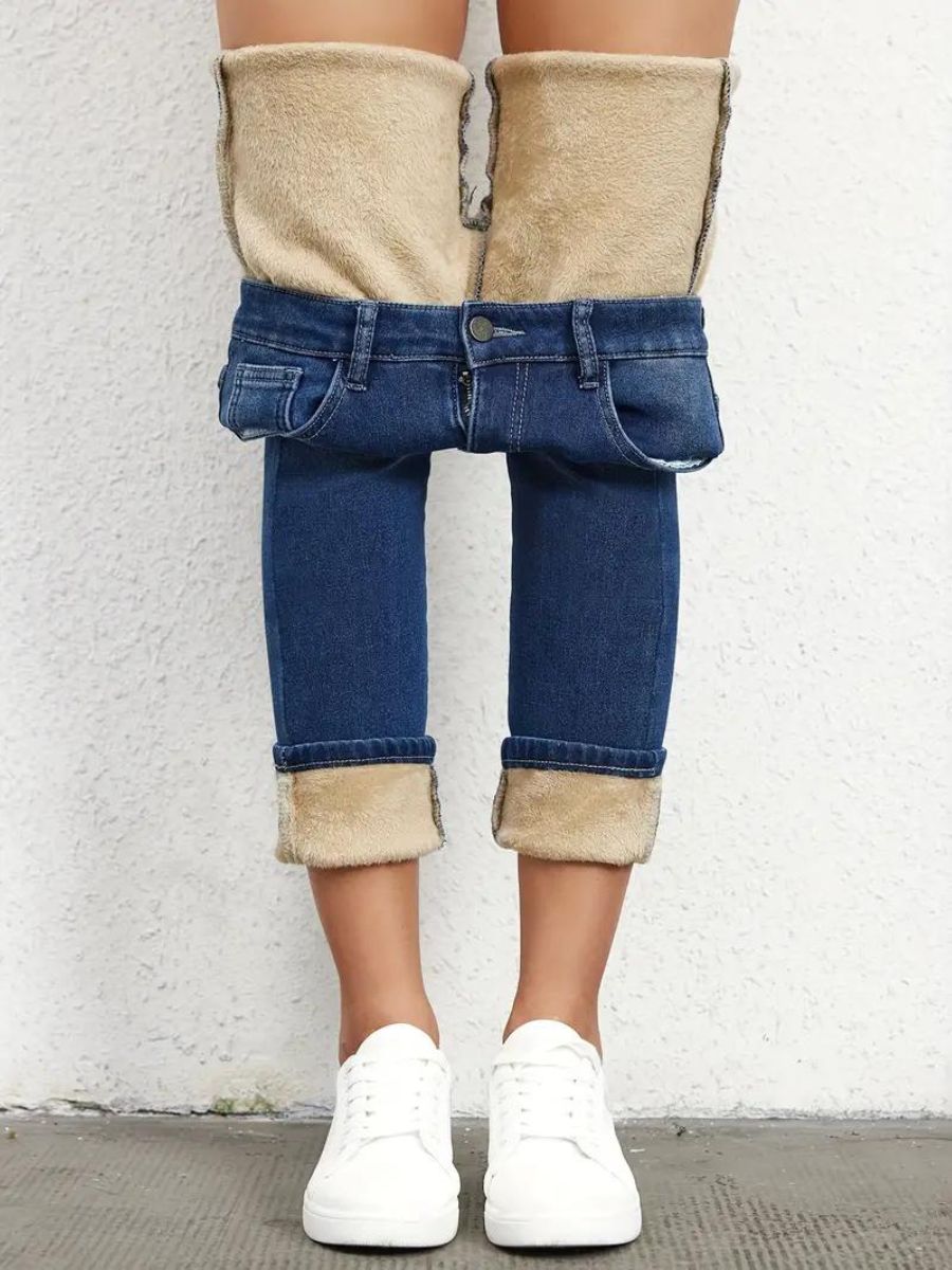 Jean skinny avec insert en polaire