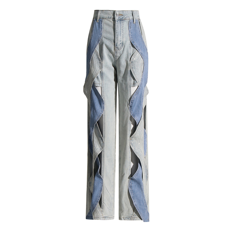 Jean torsadé taille haute pour femme