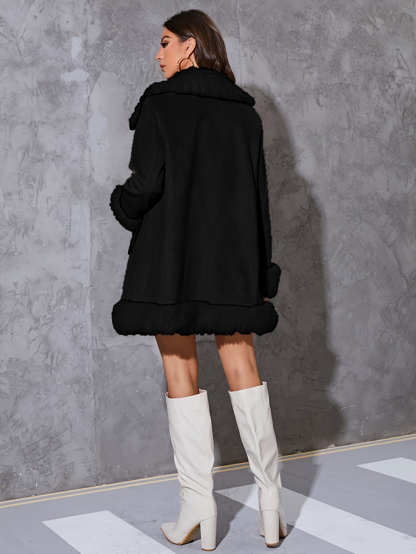 Manteau polyvalent en fausse fourrure