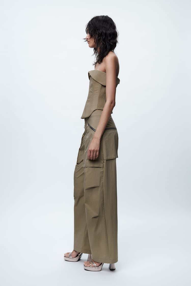 Ensemble bustier zippé et pantalon