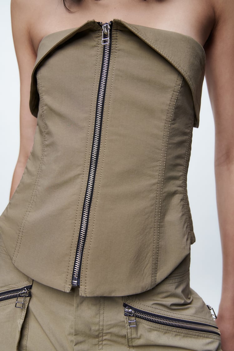 Ensemble bustier zippé et pantalon