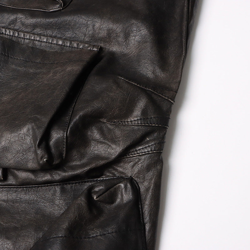 Pantalon ample en cuir