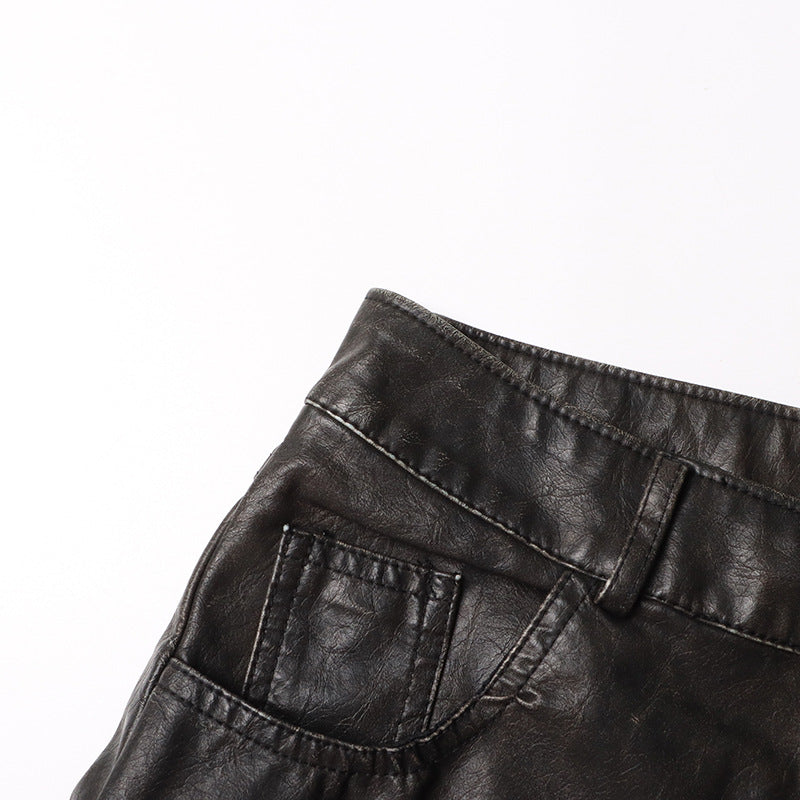 Pantalon ample en cuir