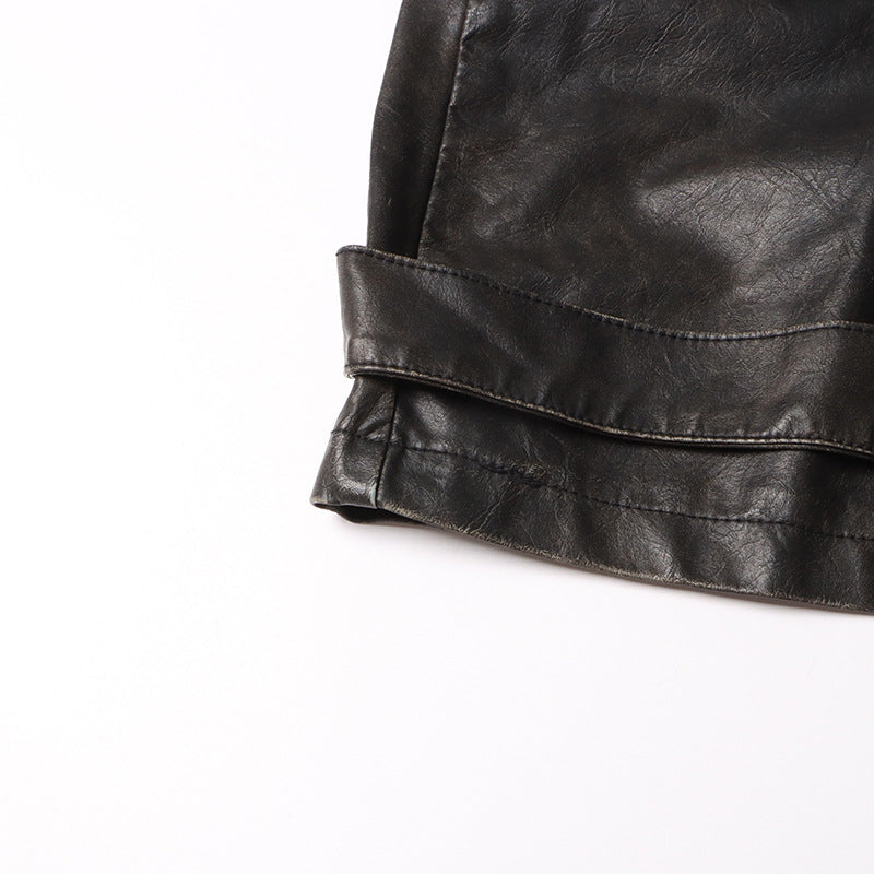 Pantalon ample en cuir