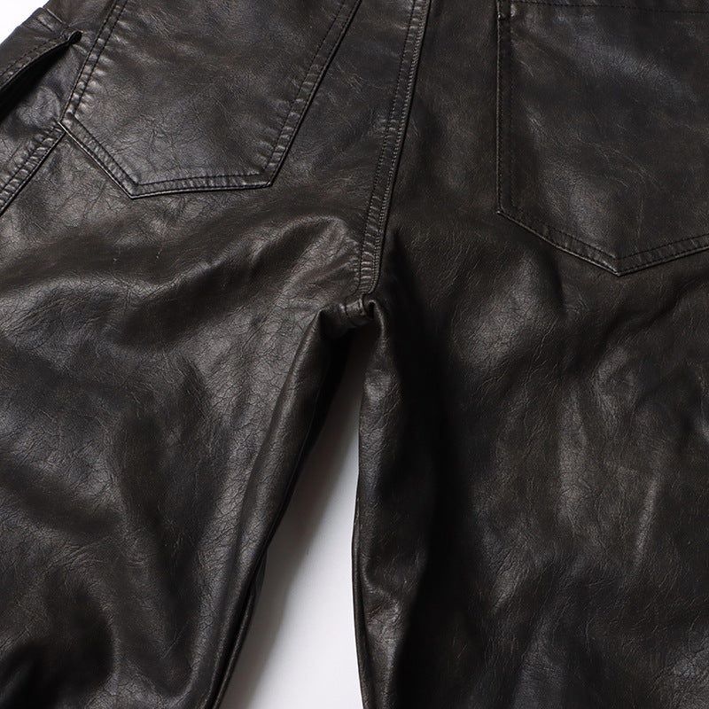 Pantalon ample en cuir