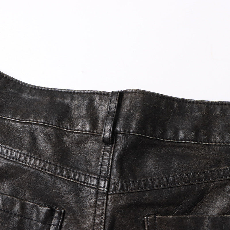 Pantalon ample en cuir