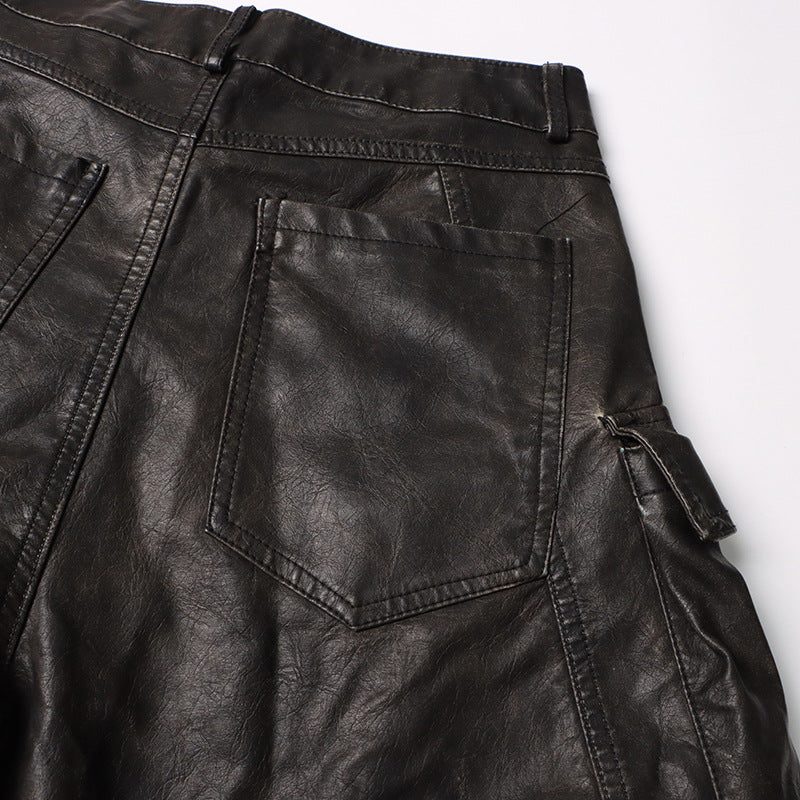 Pantalon ample en cuir