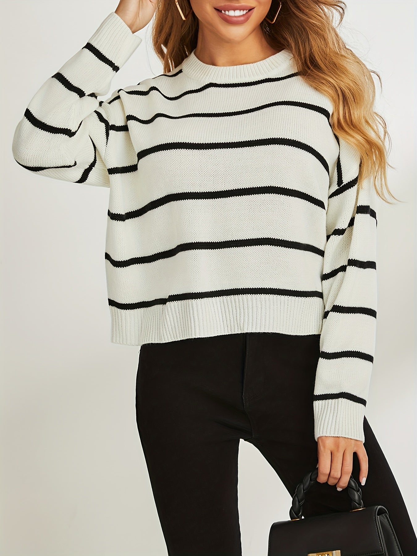 Pull en maille rayé