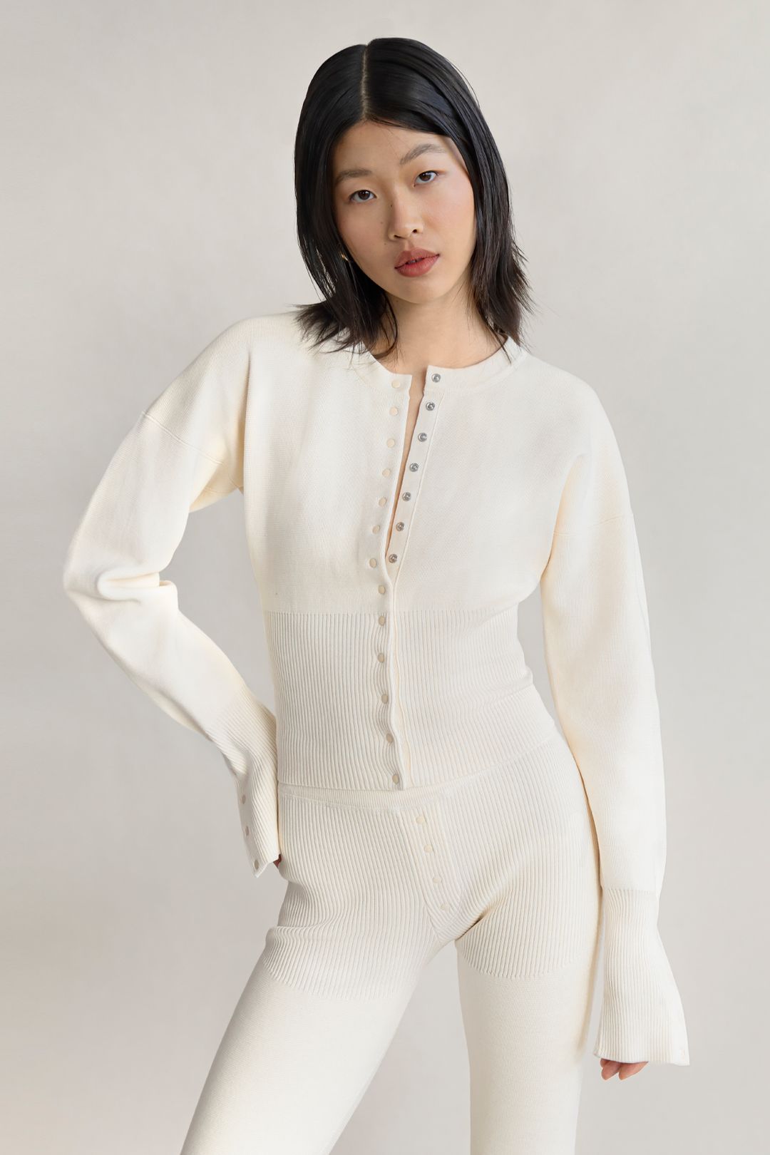 Ensemble gilet et pantalon blanc
