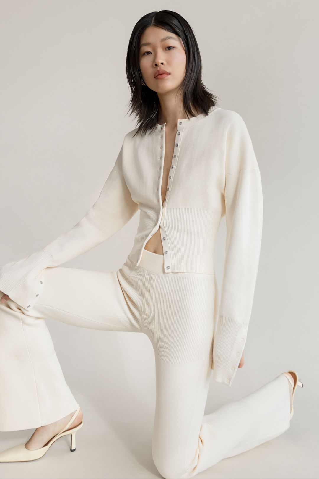 Ensemble gilet et pantalon blanc
