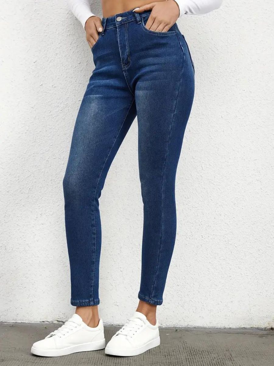 Jean skinny avec insert en polaire