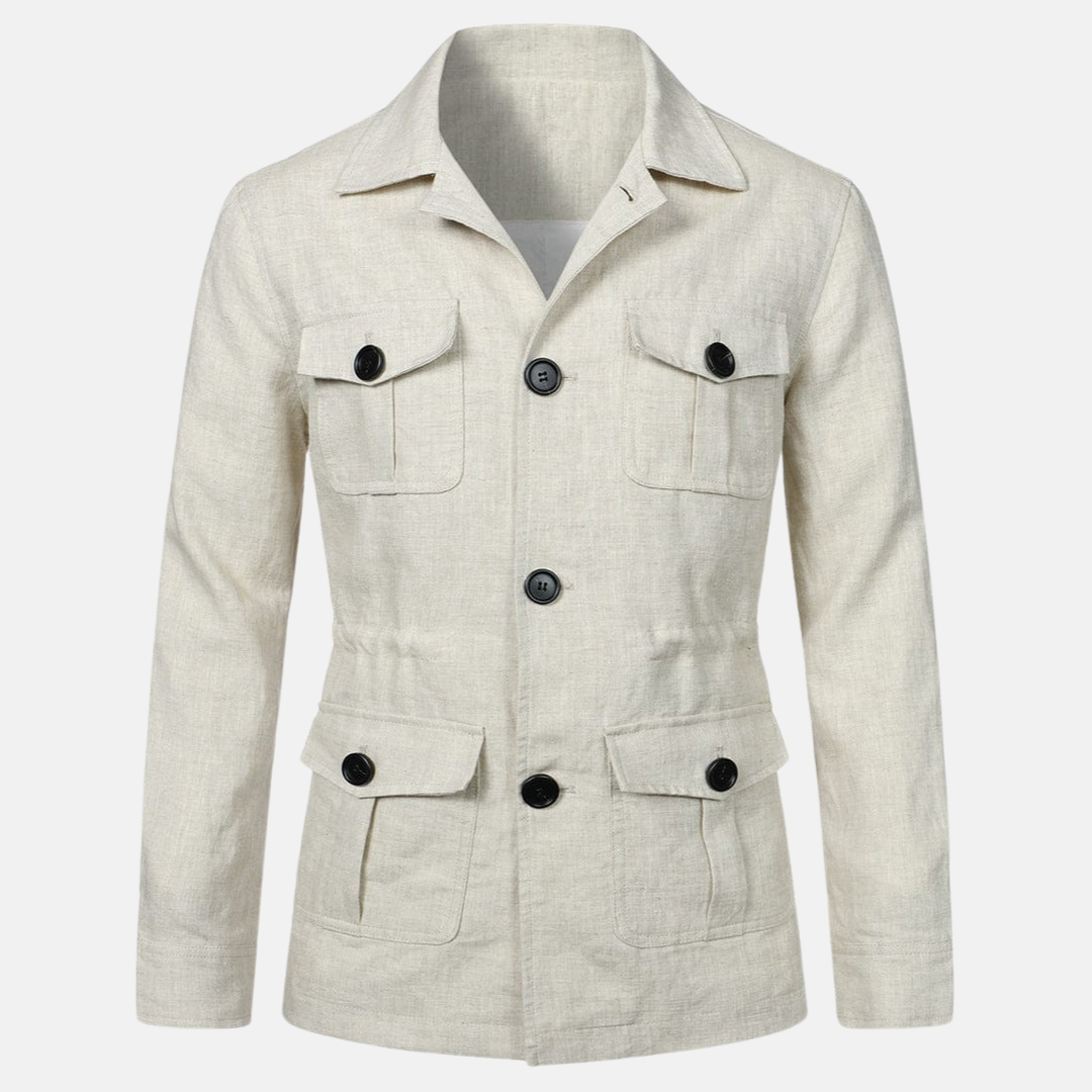 Veste en lin à plusieurs poches