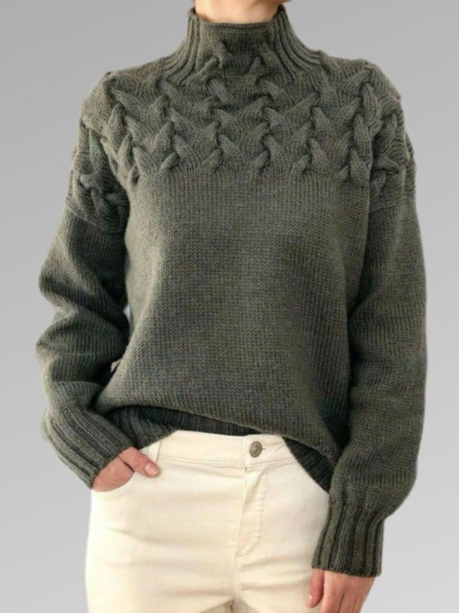 Pull élégant en maille torsadée