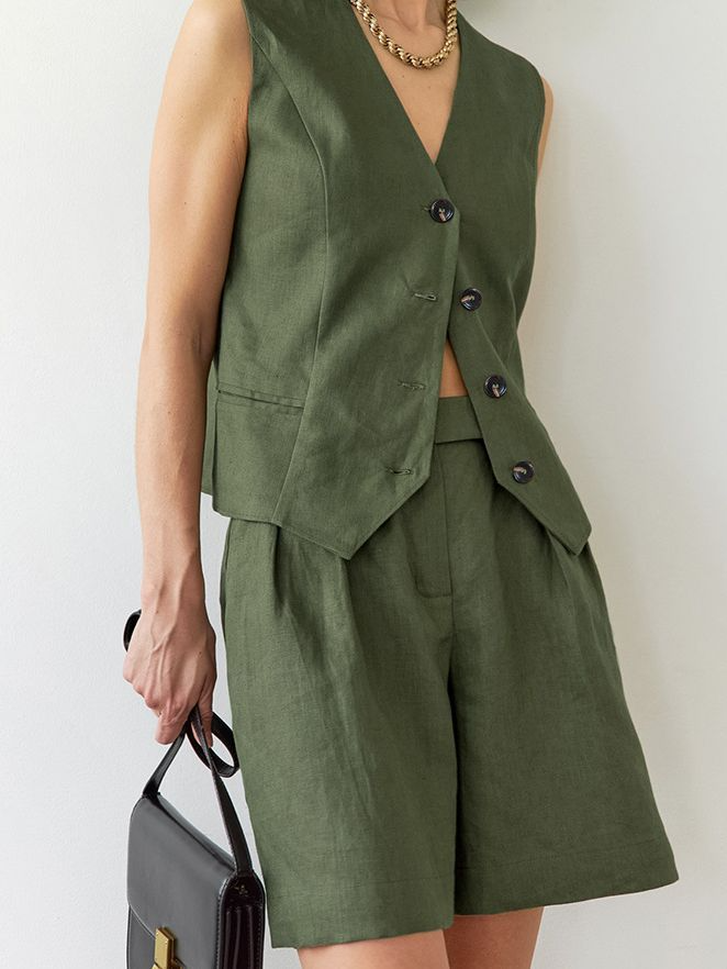 Ensemble chemise western verte et short