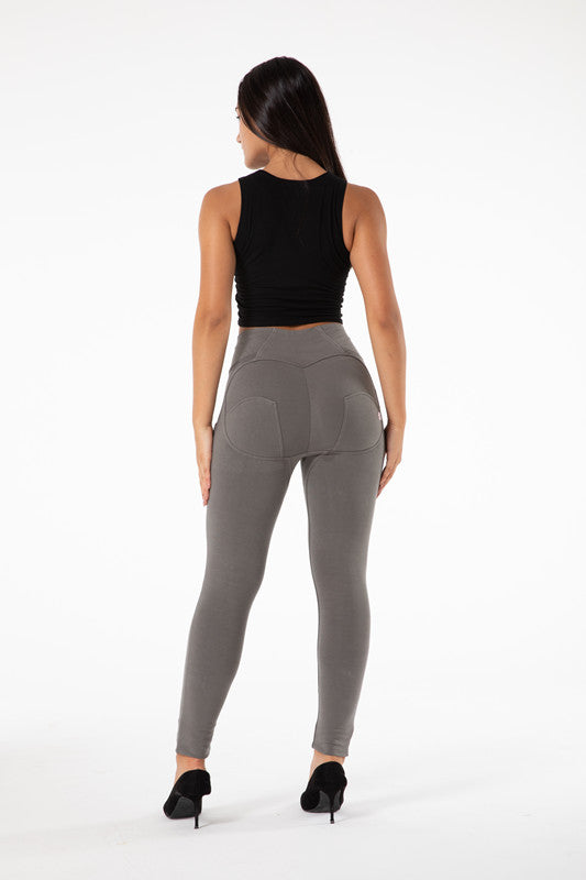 Legging gris taille haute moulant