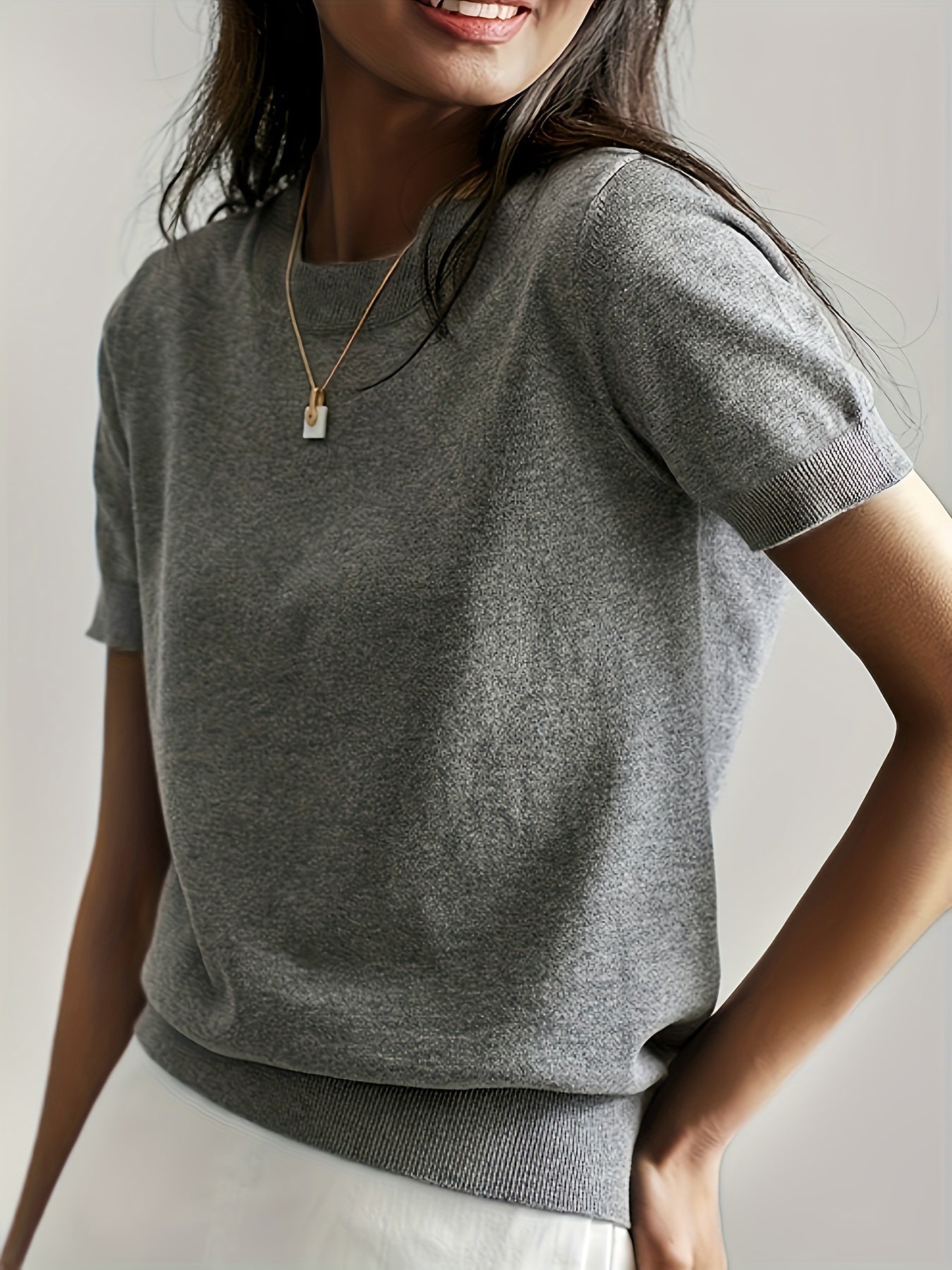 Pull décontracté à manches courtes pour le printemps et l'été