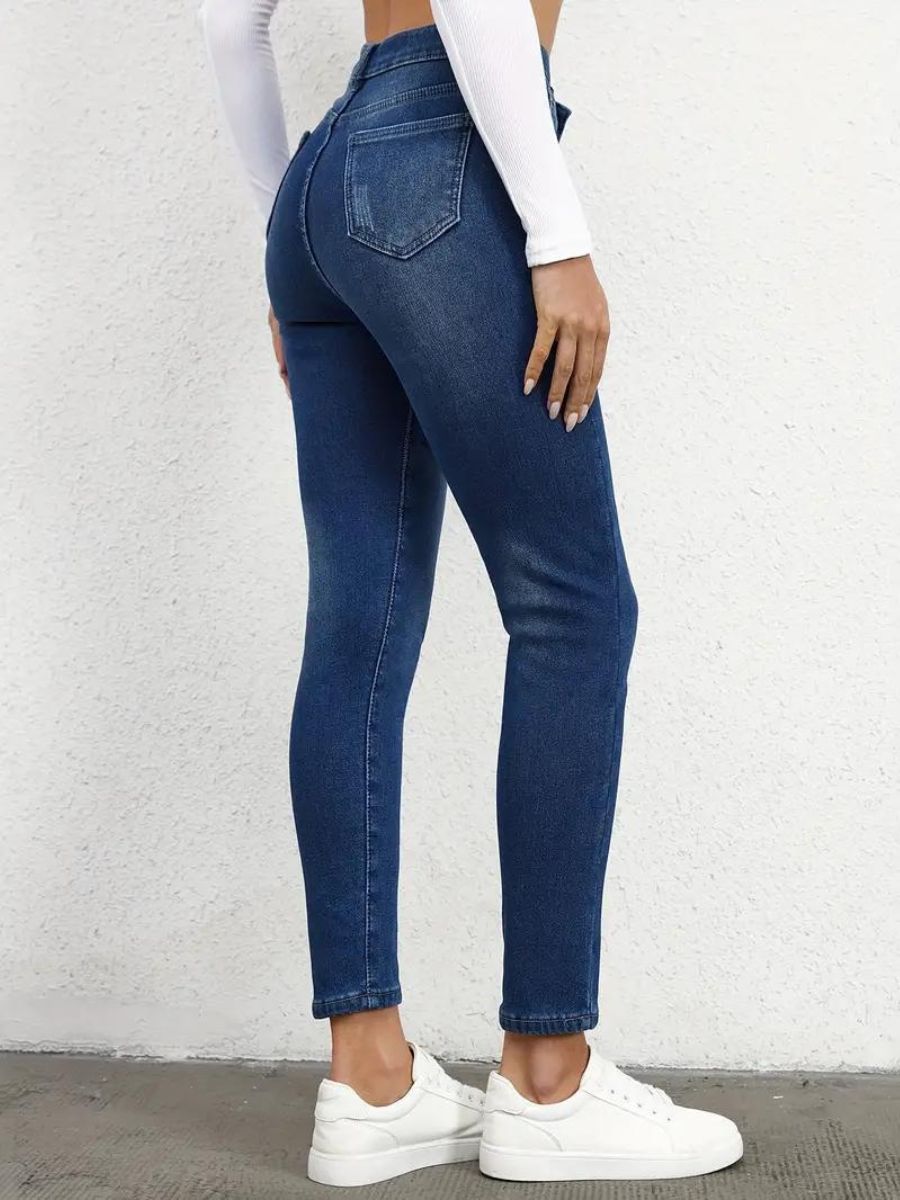 Jean skinny avec insert en polaire