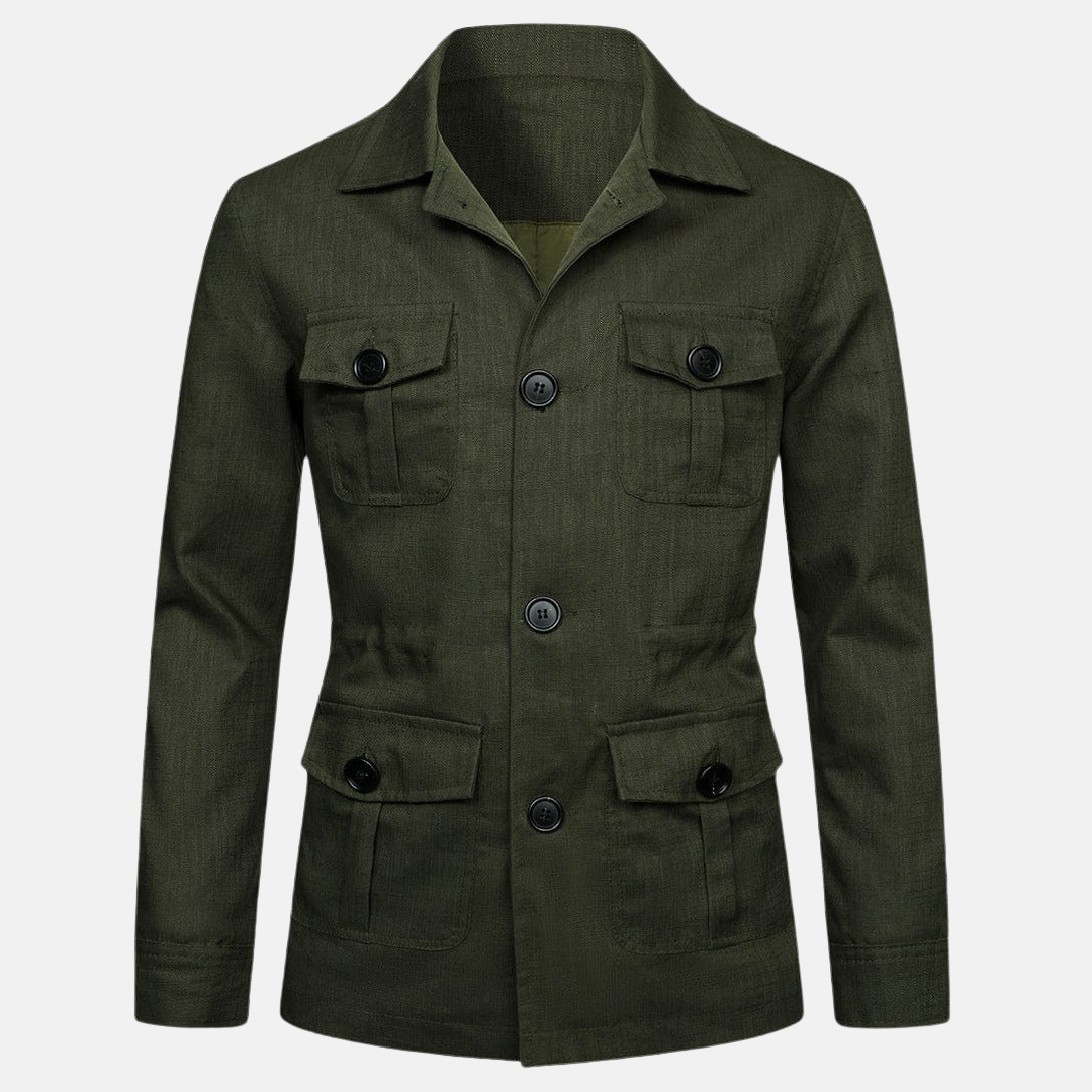 Veste en lin à plusieurs poches