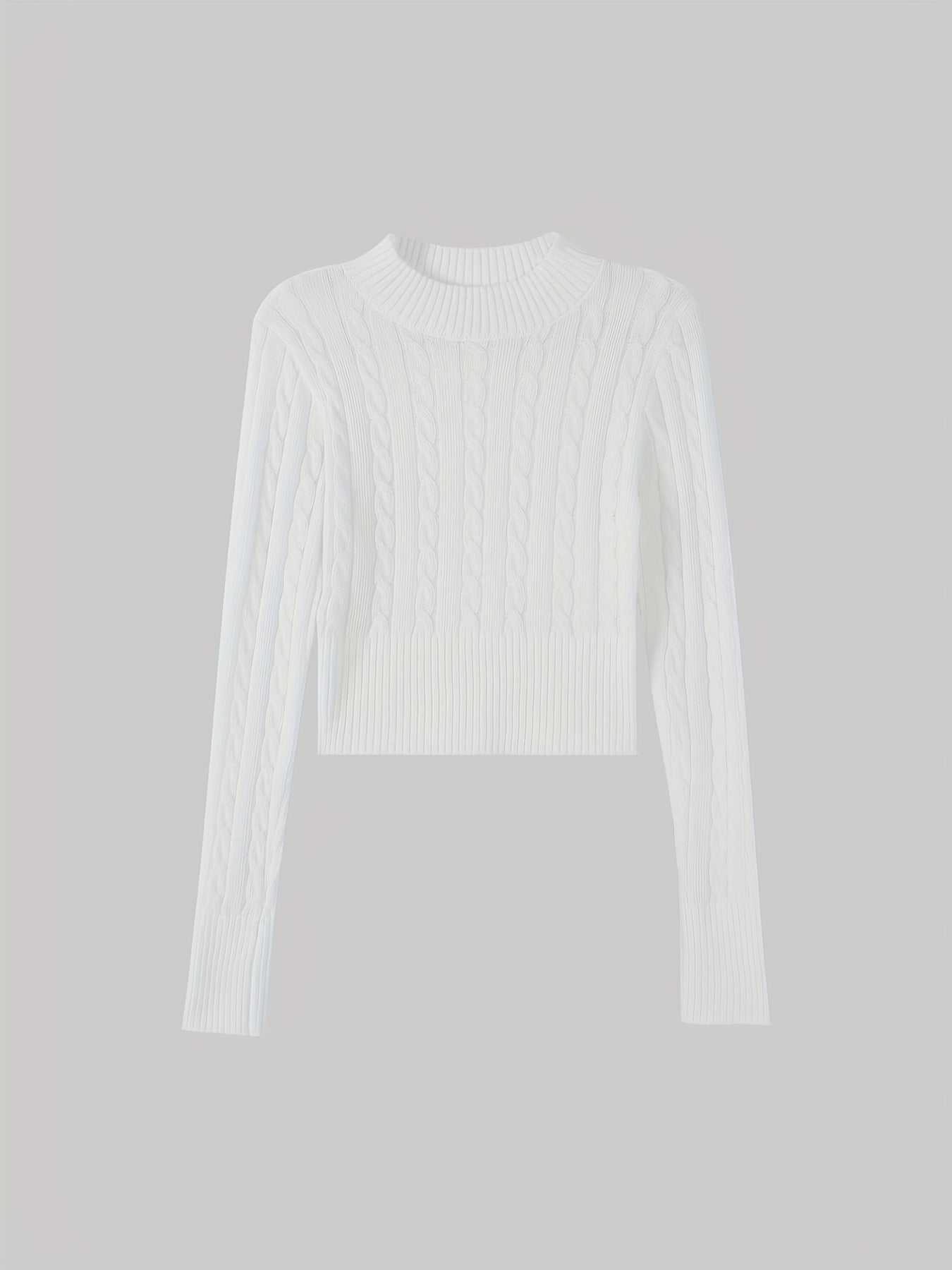 Pull court slim à motif torsadé