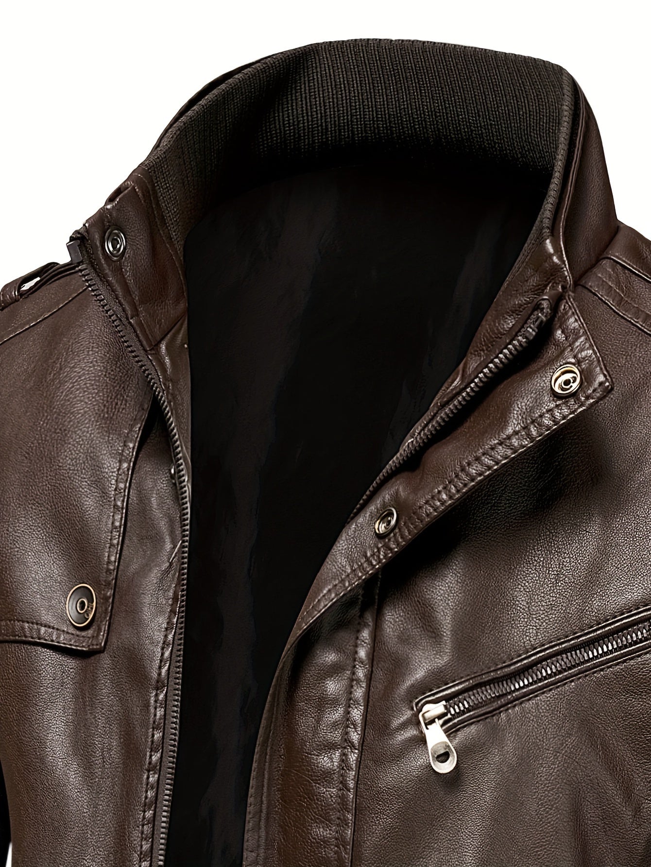 Veste longue en cuir pour homme