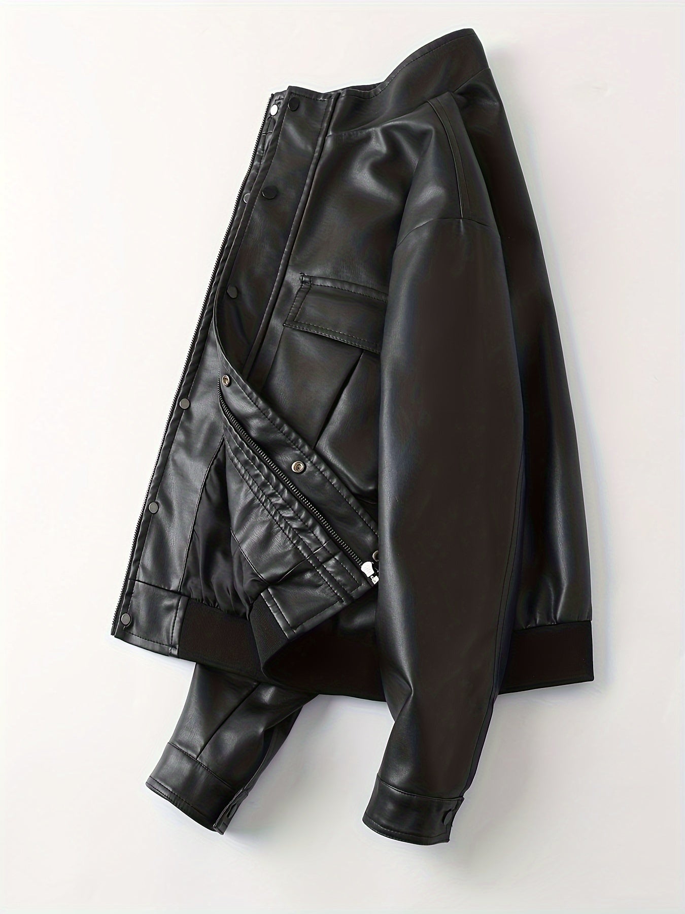 Veste en cuir noir pour homme