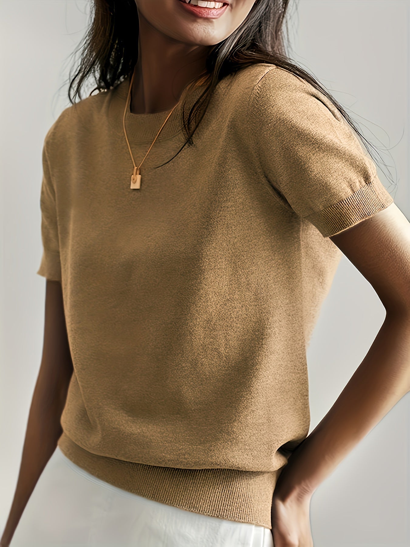 Pull décontracté à manches courtes pour le printemps et l'été