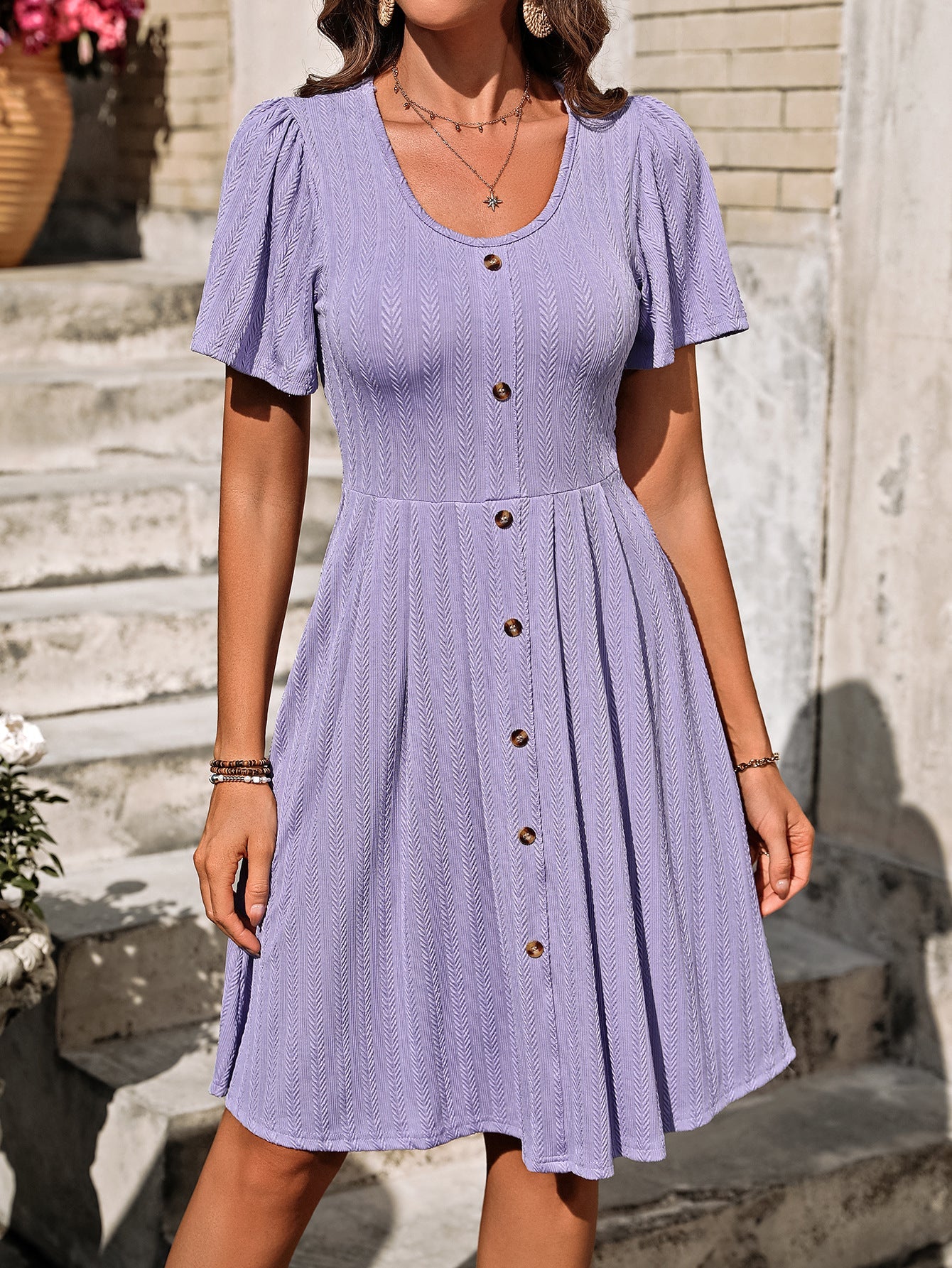 Robe d'été décontractée à manches courtes