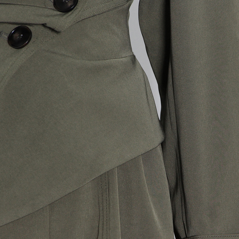 Manteau long vert foncé