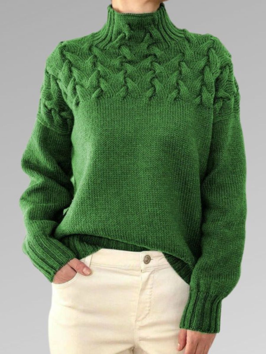 Pull élégant en maille torsadée