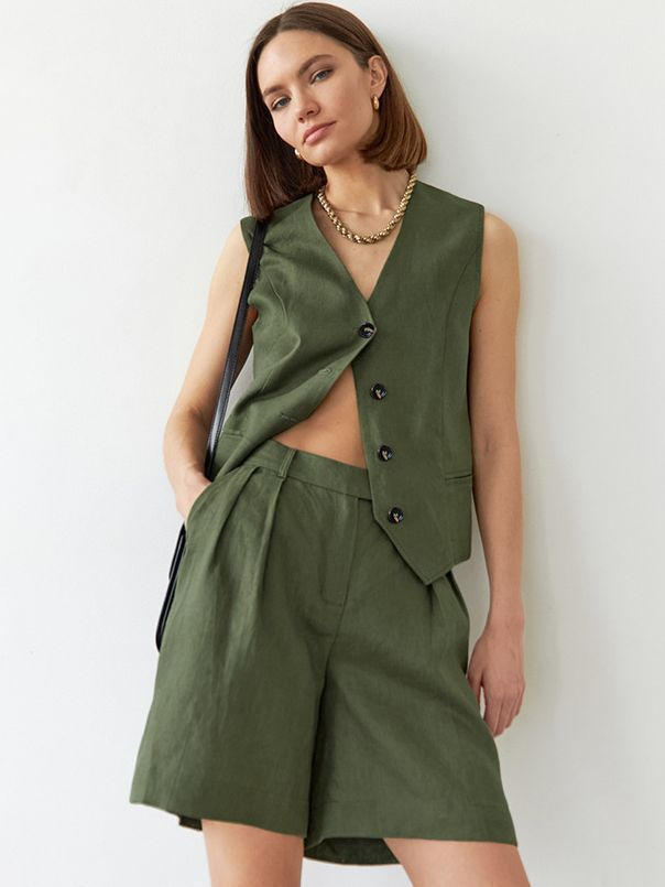 Ensemble chemise western verte et short