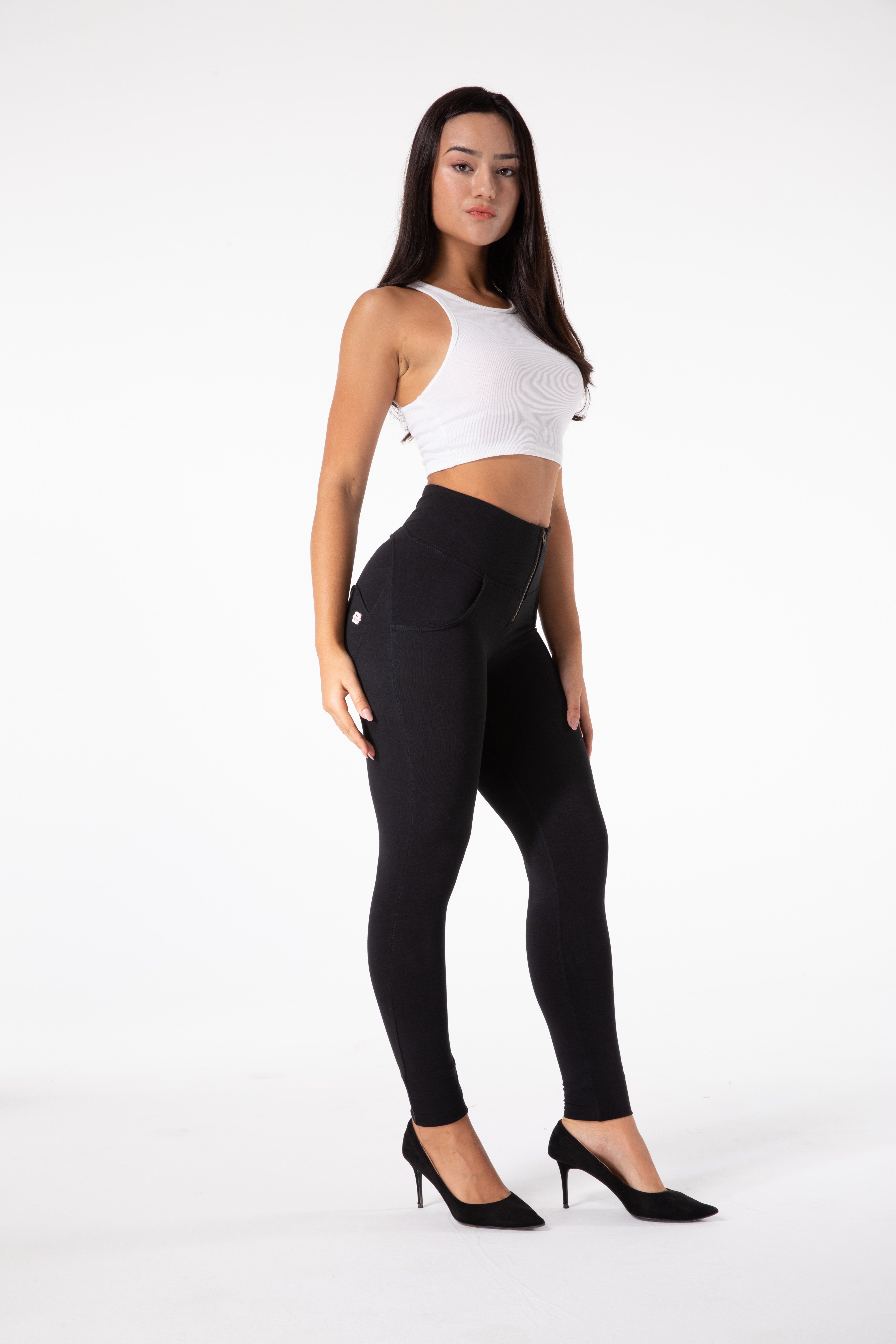 Legging noir moulant à taille haute