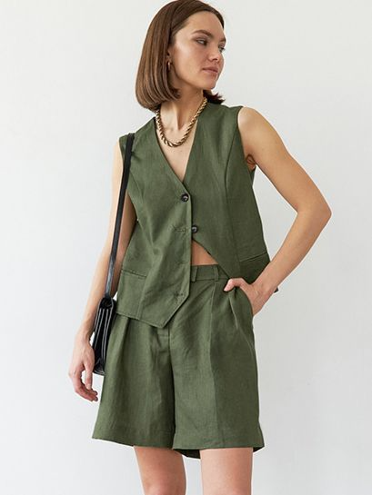 Ensemble chemise western verte et short
