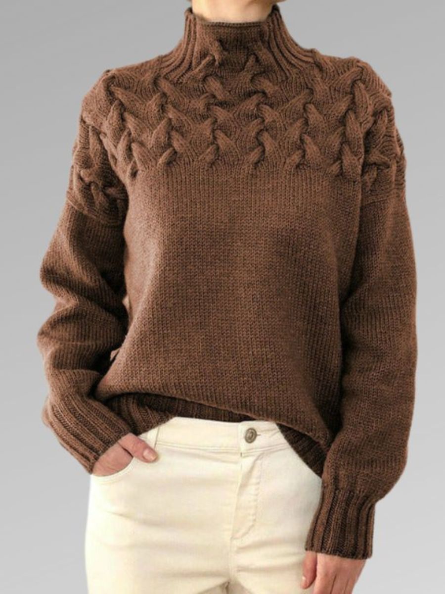 Pull élégant en maille torsadée