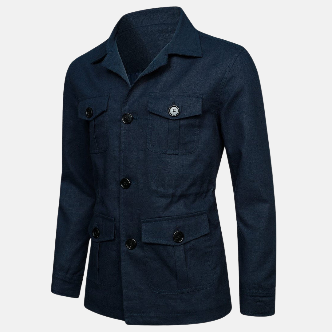 Veste en lin à plusieurs poches