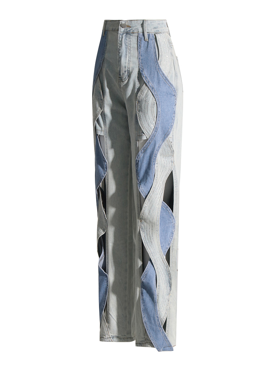 Jean torsadé taille haute pour femme