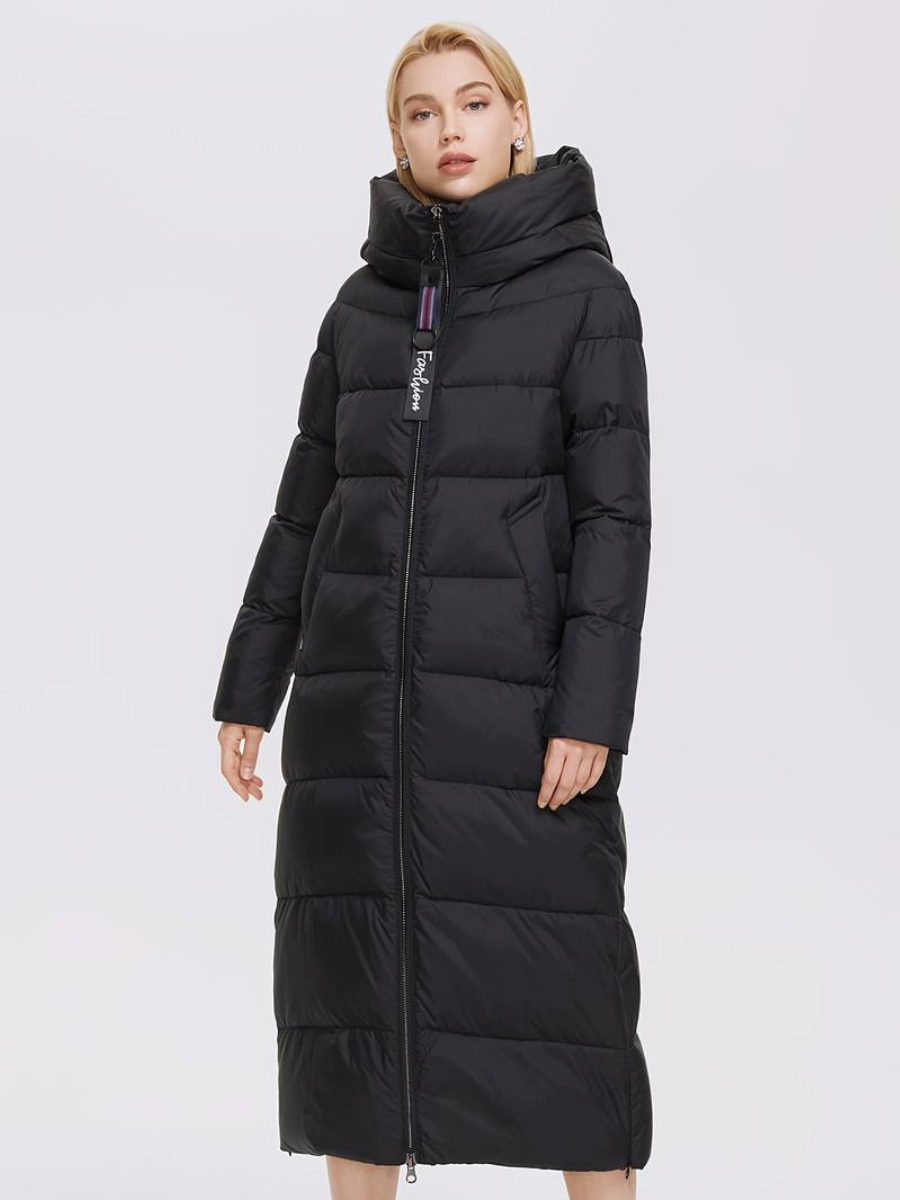 veste longue avec fermeture éclair