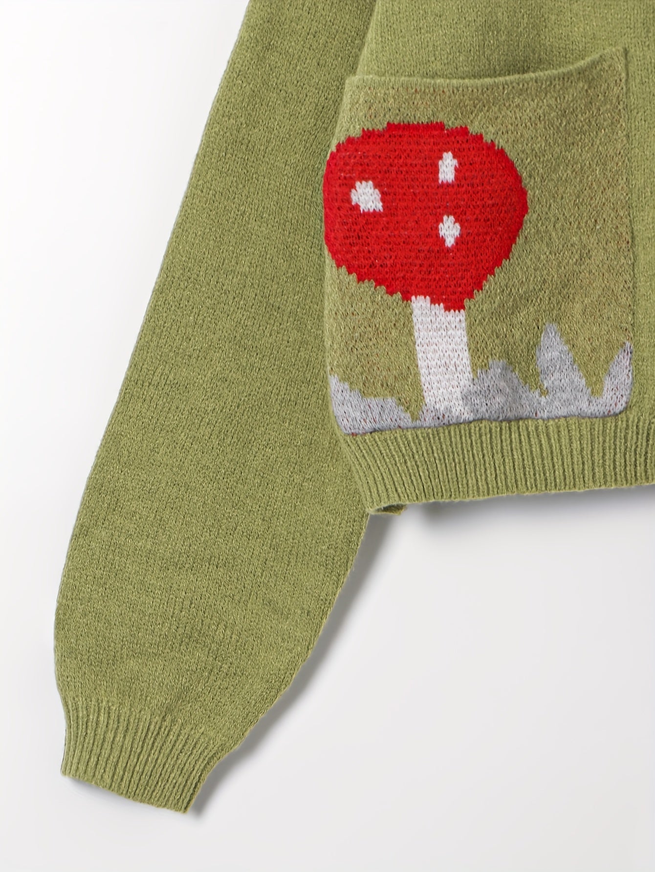 Cardigan à motif champignon et grenouille