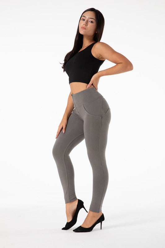 Legging gris taille haute moulant
