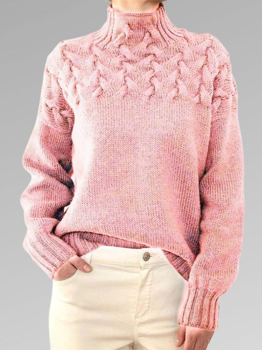 Pull élégant en maille torsadée
