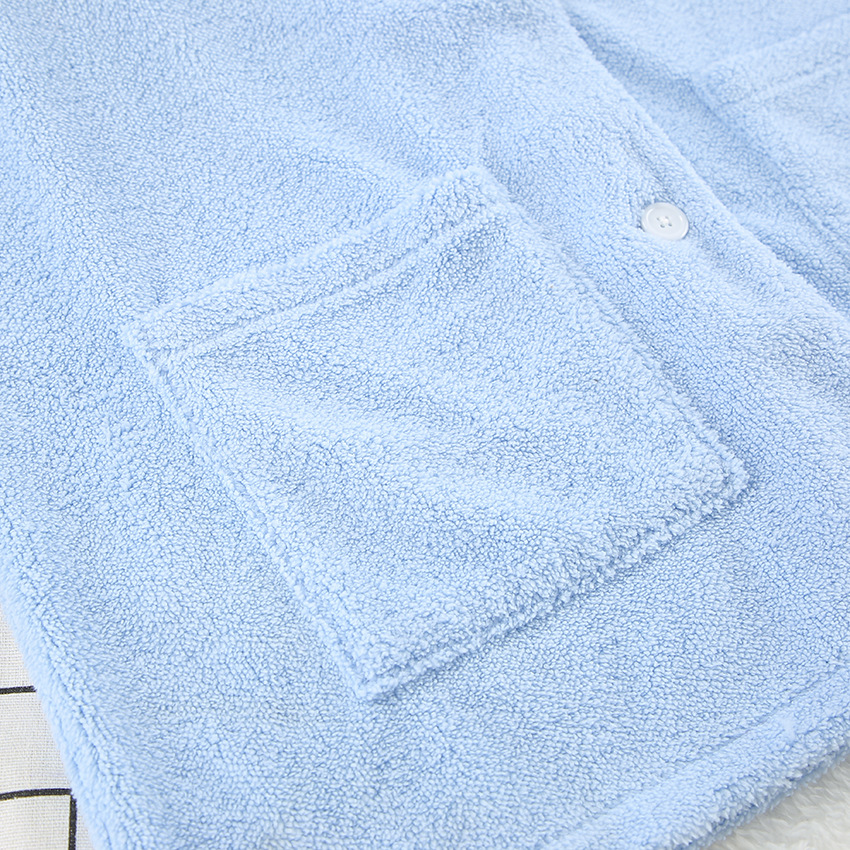 Pyjama en laine bleu manches longues pour femme