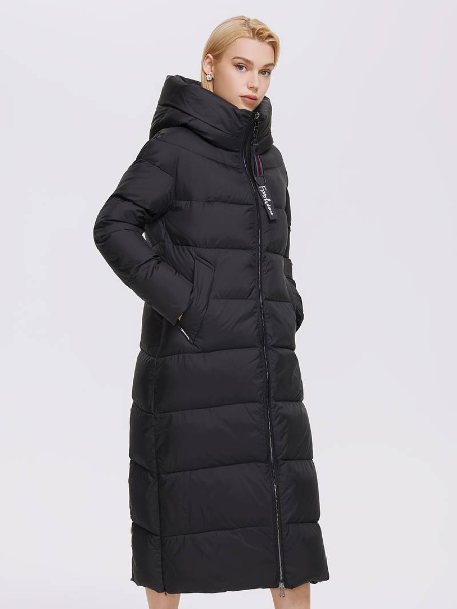 veste longue avec fermeture éclair