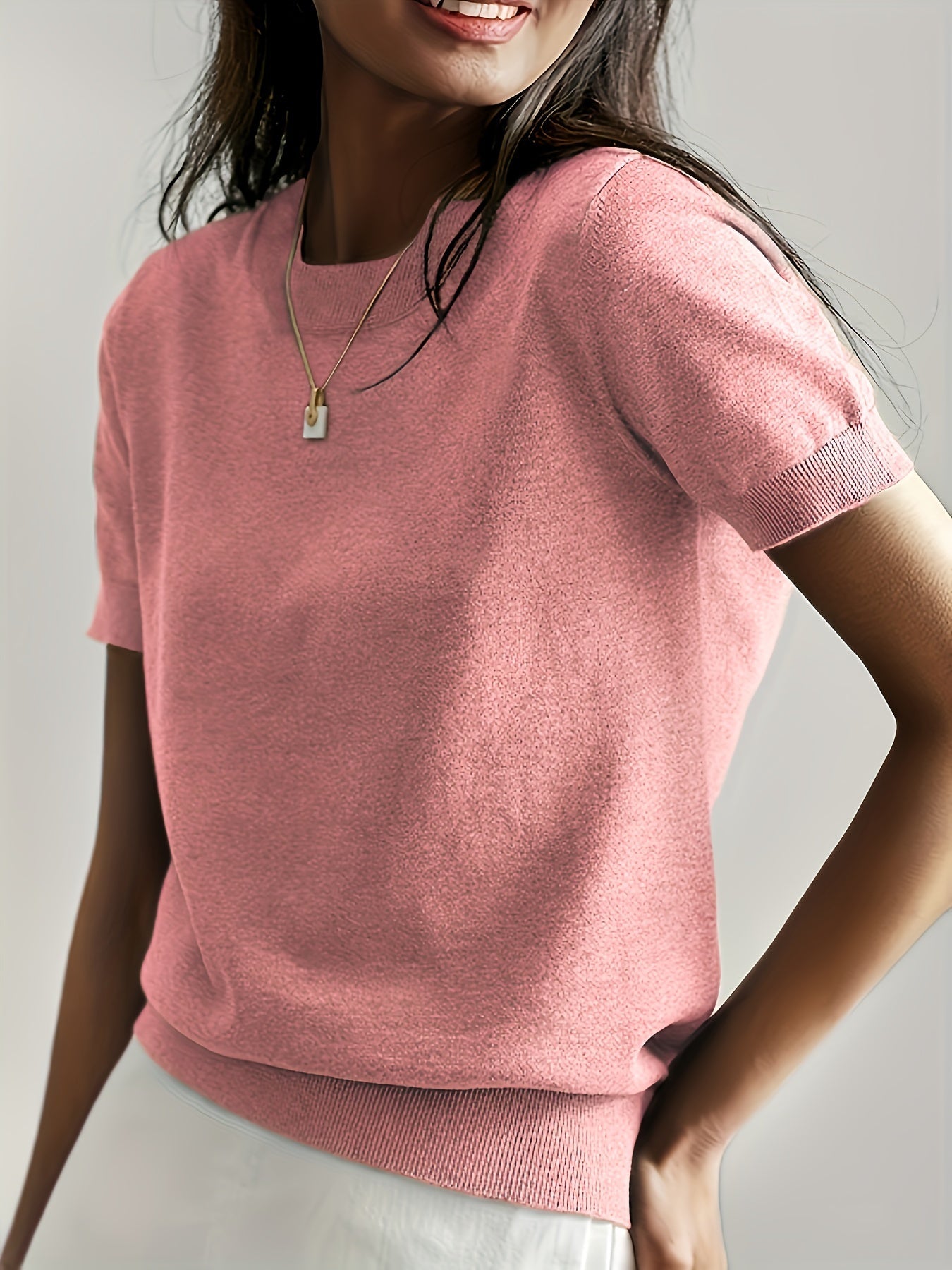Pull décontracté à manches courtes pour le printemps et l'été