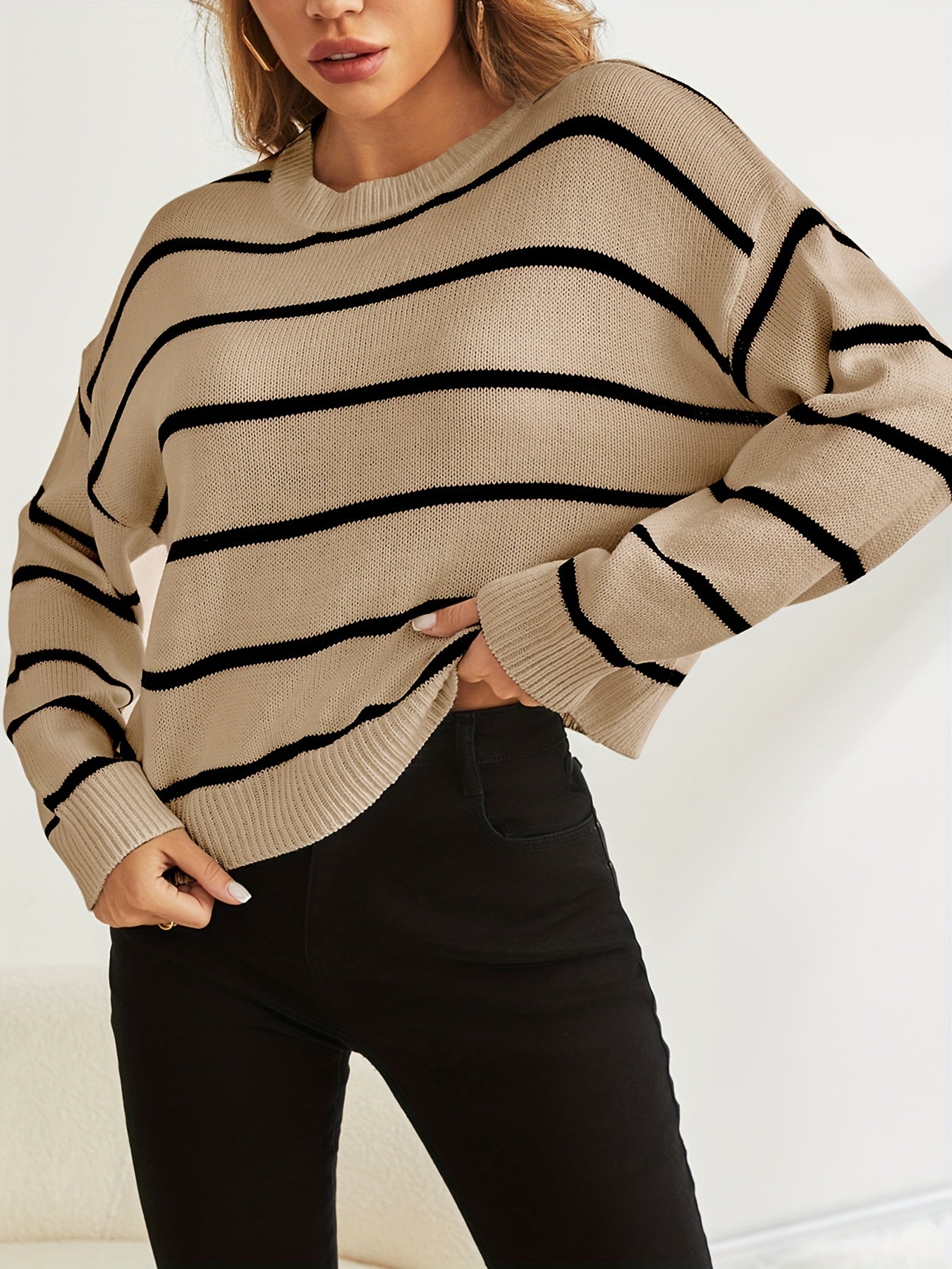 Pull en maille rayé