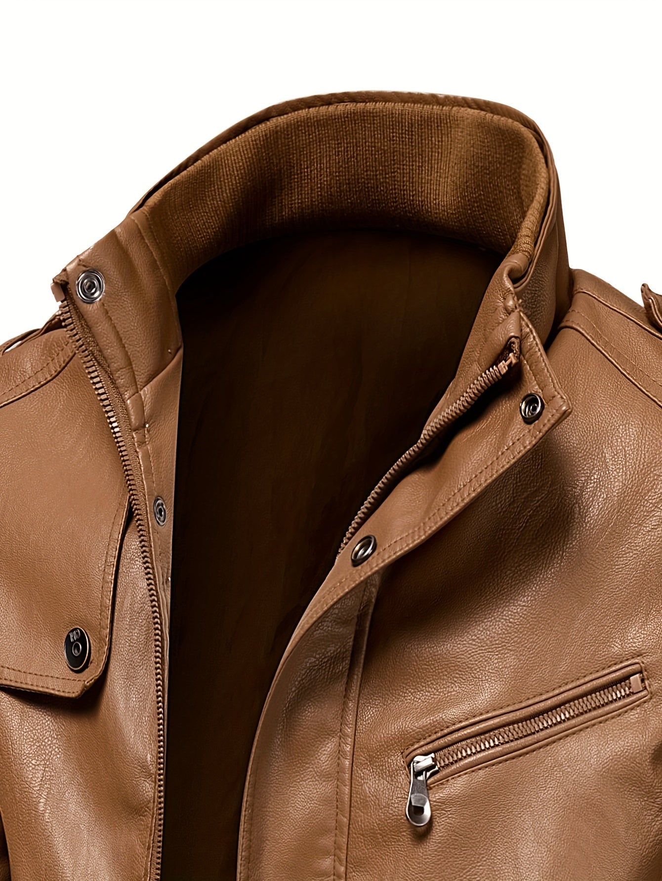Veste longue en cuir pour homme