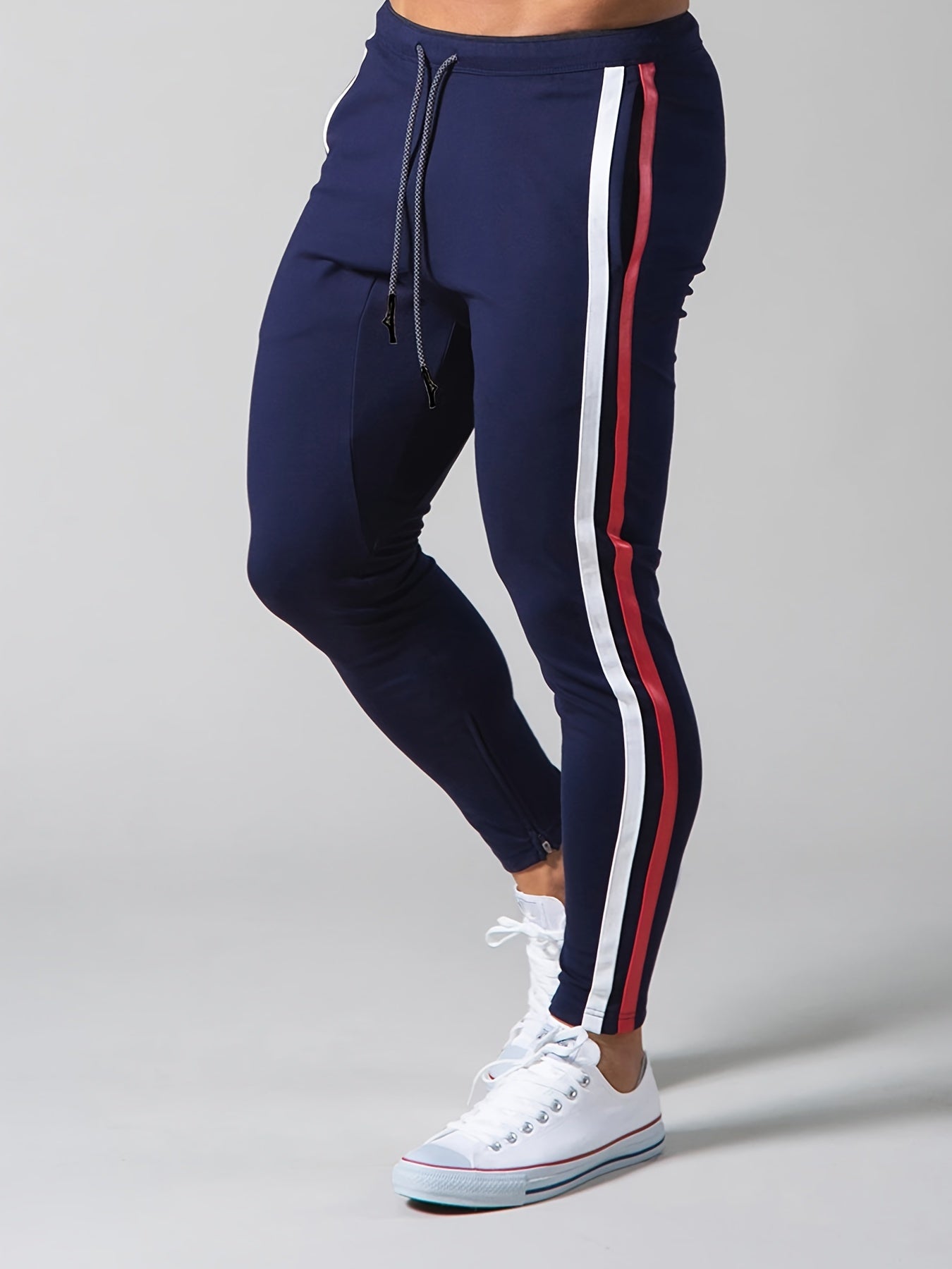 Pantalon de survàtement sportif à motif rayé