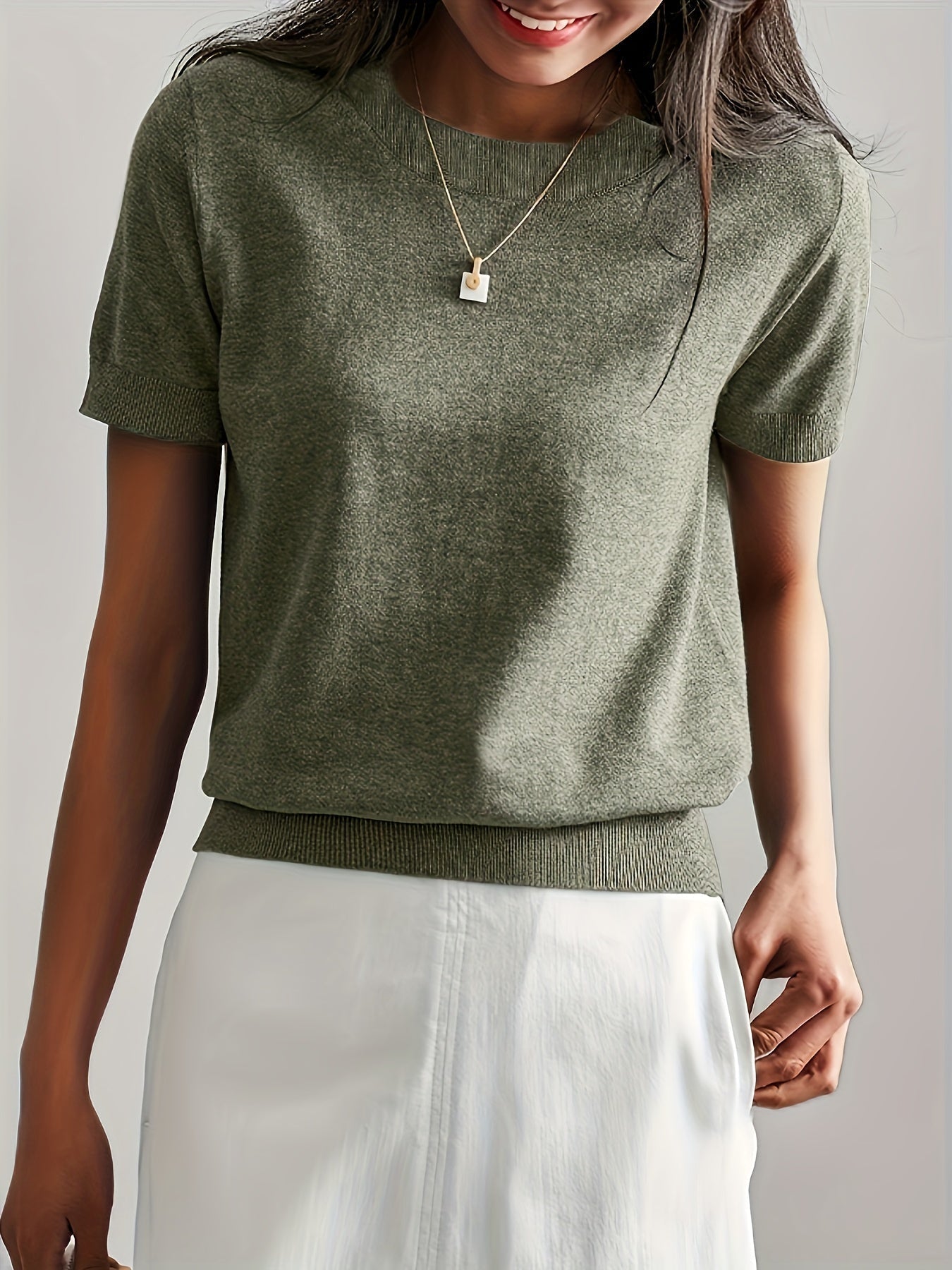 Pull décontracté à manches courtes pour le printemps et l'été