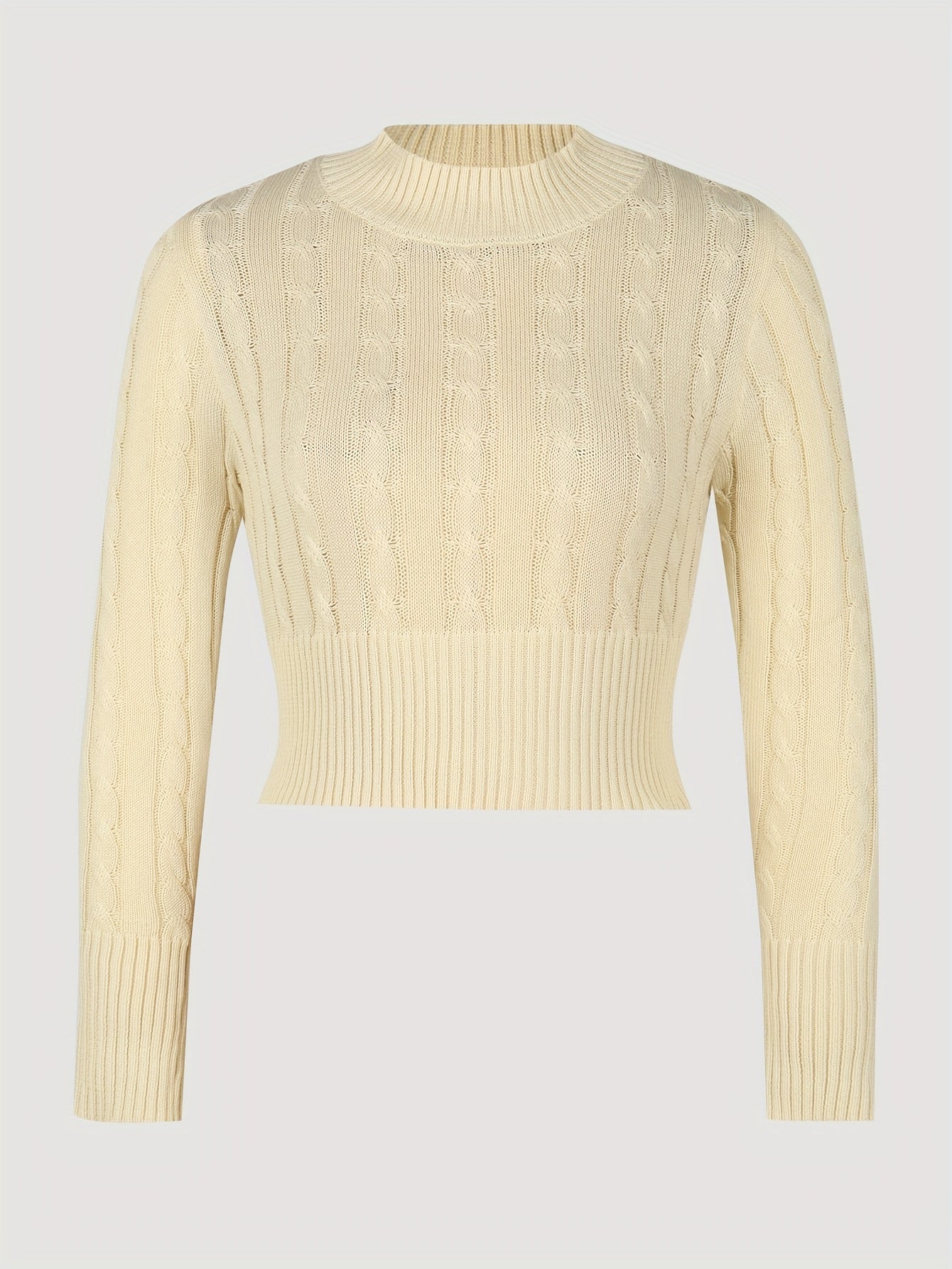 Pull court slim à motif torsadé