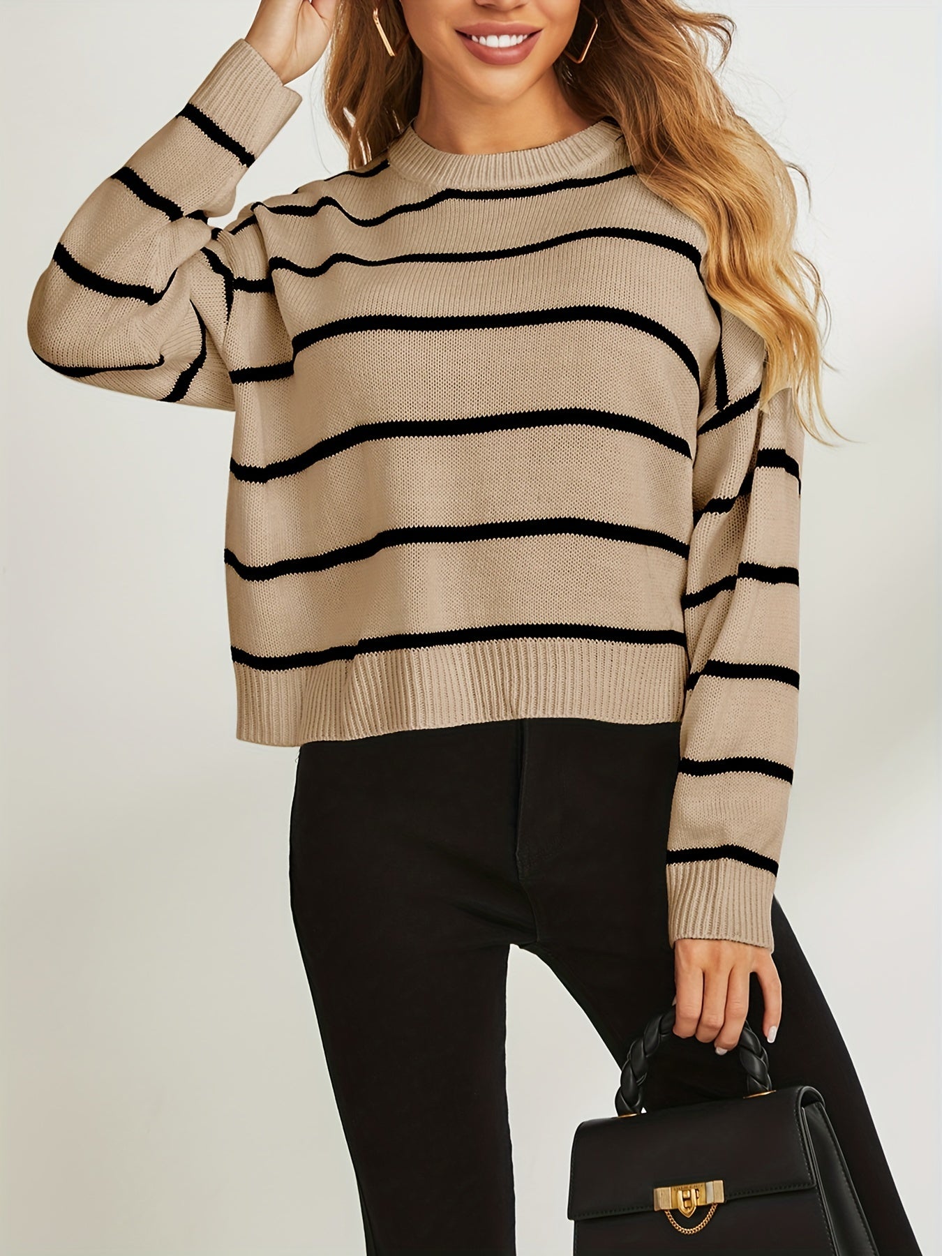 Pull en maille rayé