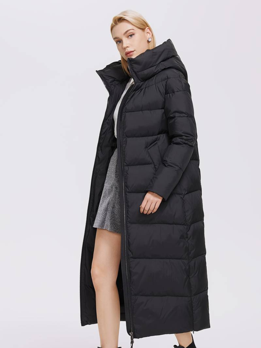 veste longue avec fermeture éclair