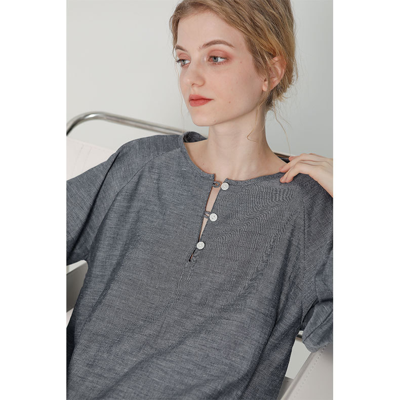 Ensemble t-shirt et pantalon style denim en maille double épaisseur pour femme